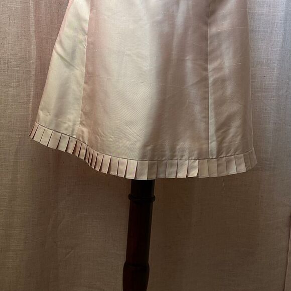 Vintage Ann Taylor Pink Silk Strapless Midi Dress Size 6 - Picture 6 of 10